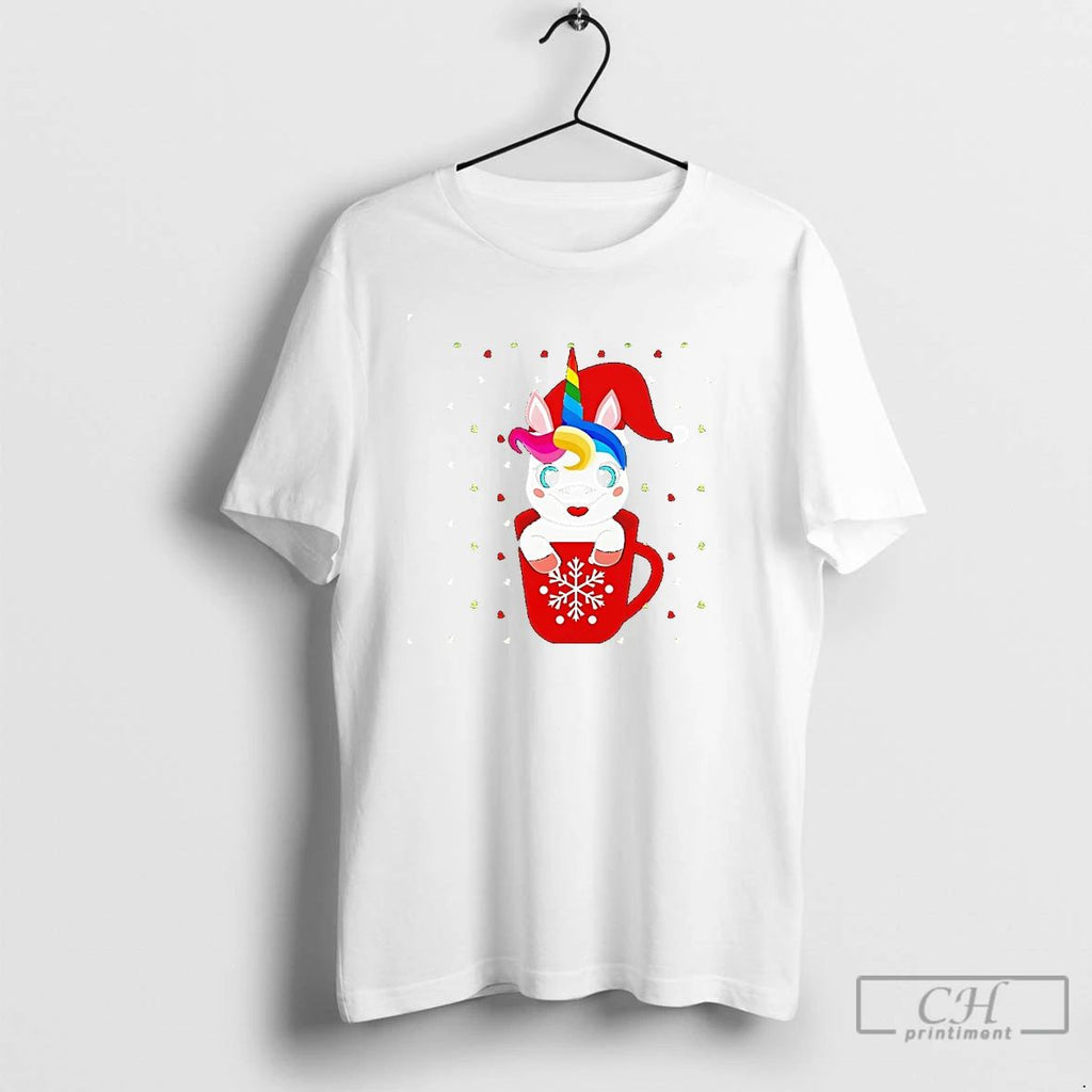 Classic Unicorn In Red Snowflake Christmas T Shirts Unisex T-shirt, Sweatshirt, Hoodie, Long Sleeve Tee - T-Shirt, Sweatshirt, Hoodie