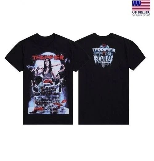 New!! Rhea Ripley X Terrifier Holiday T-Shirt Unisex T-shirt, Sweatshirt, Hoodie, Long Sleeve Tee - T-Shirt, Sweatshirt, Hoodie