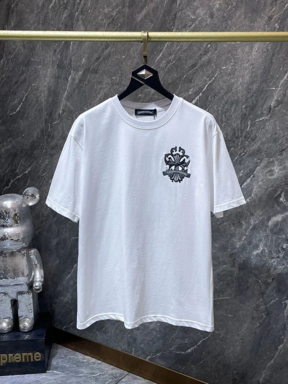 Chrome Hearts White T-Shirt Cross Logo Graphic Short Sleeve Premium Streetwear Unisex T-shirt, Sweatshirt, Hoodie, Long Sleeve Tee - T-Shirt, Sweatshirt, Hoodie