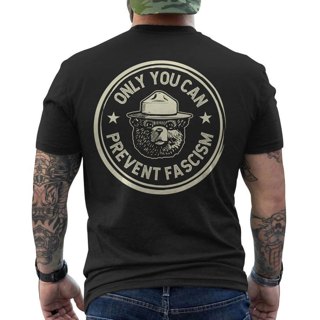 Vintage Smokey The Resist Bear Only You Can Prevent Fascism ON BACK T-Shirt Unisex T-shirt, Sweatshirt, Hoodie, Long Sleeve Tee - T-Shirt, Sweatshirt, Hoodie