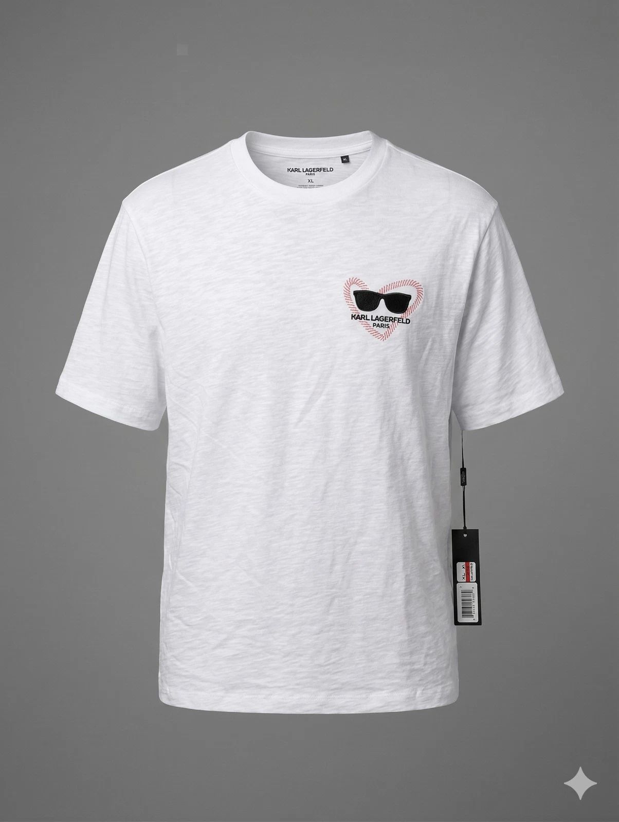 KARL LAGERFELD Solid White Graphic T-Shirt Cotton Lightweight Regular Fit S Unisex T-shirt, Sweatshirt, Hoodie, Long Sleeve Tee - T-Shirt, Sweatshirt, Hoodie