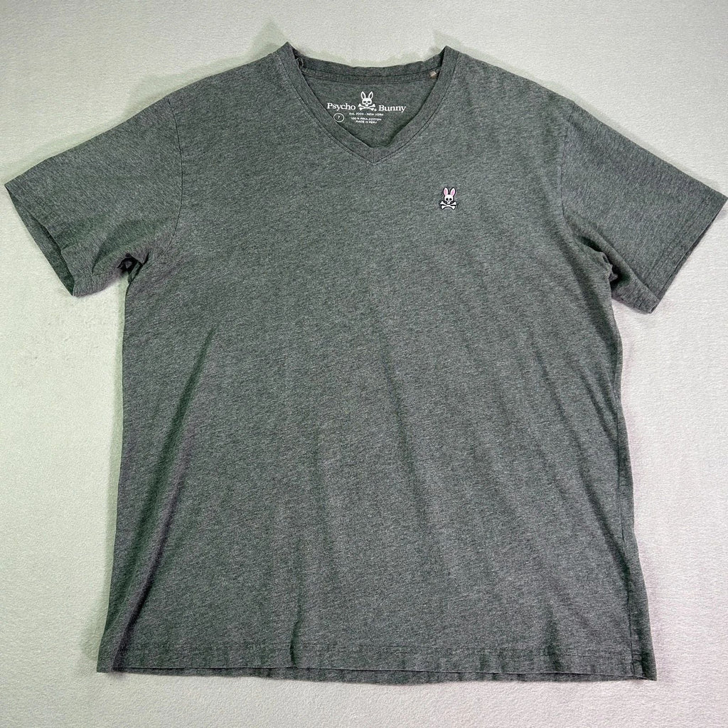 Psycho Bunny Men's T-shirt Size 7 Large* Grey Short Sleeve V-neck Unisex T-shirt, Sweatshirt, Hoodie, Long Sleeve Tee - T-Shirt, Sweatshirt, Hoodie