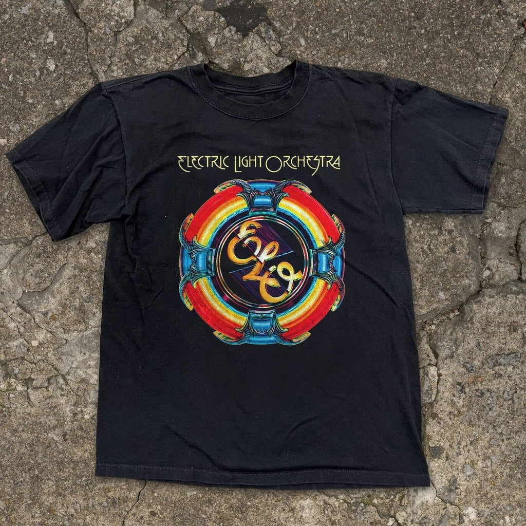 VTG Electric Light Orchestra ELO Anniversary Unisex Black T-shirt Size S-5XL Unisex T-shirt, Sweatshirt, Hoodie, Long Sleeve Tee - T-Shirt, Sweatshirt, Hoodie
