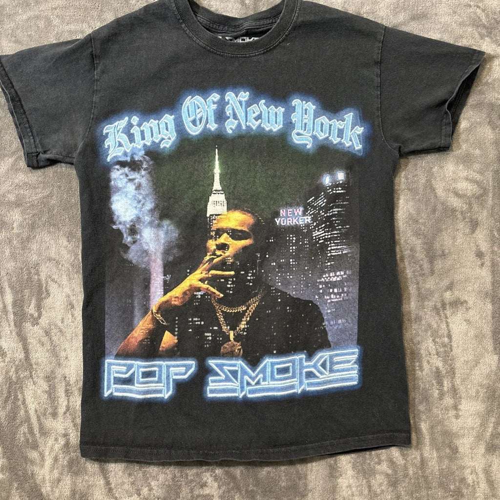 Pop Smoke King Of New York Mens Graphic Blk T-Shirt S Rap Hip Hop Street Fashion Unisex T-shirt, Sweatshirt, Hoodie, Long Sleeve Tee - T-Shirt, Sweatshirt, Hoodie