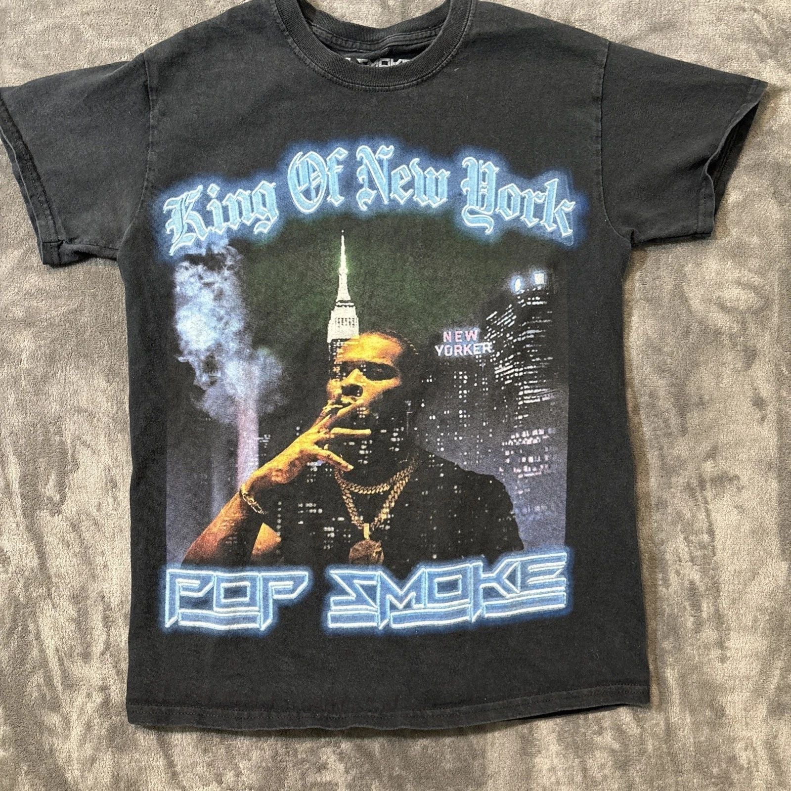 Pop Smoke King Of New York Mens Graphic Blk T-Shirt S Rap Hip Hop Street Fashion Unisex T-shirt, Sweatshirt, Hoodie, Long Sleeve Tee - T-Shirt, Sweatshirt, Hoodie