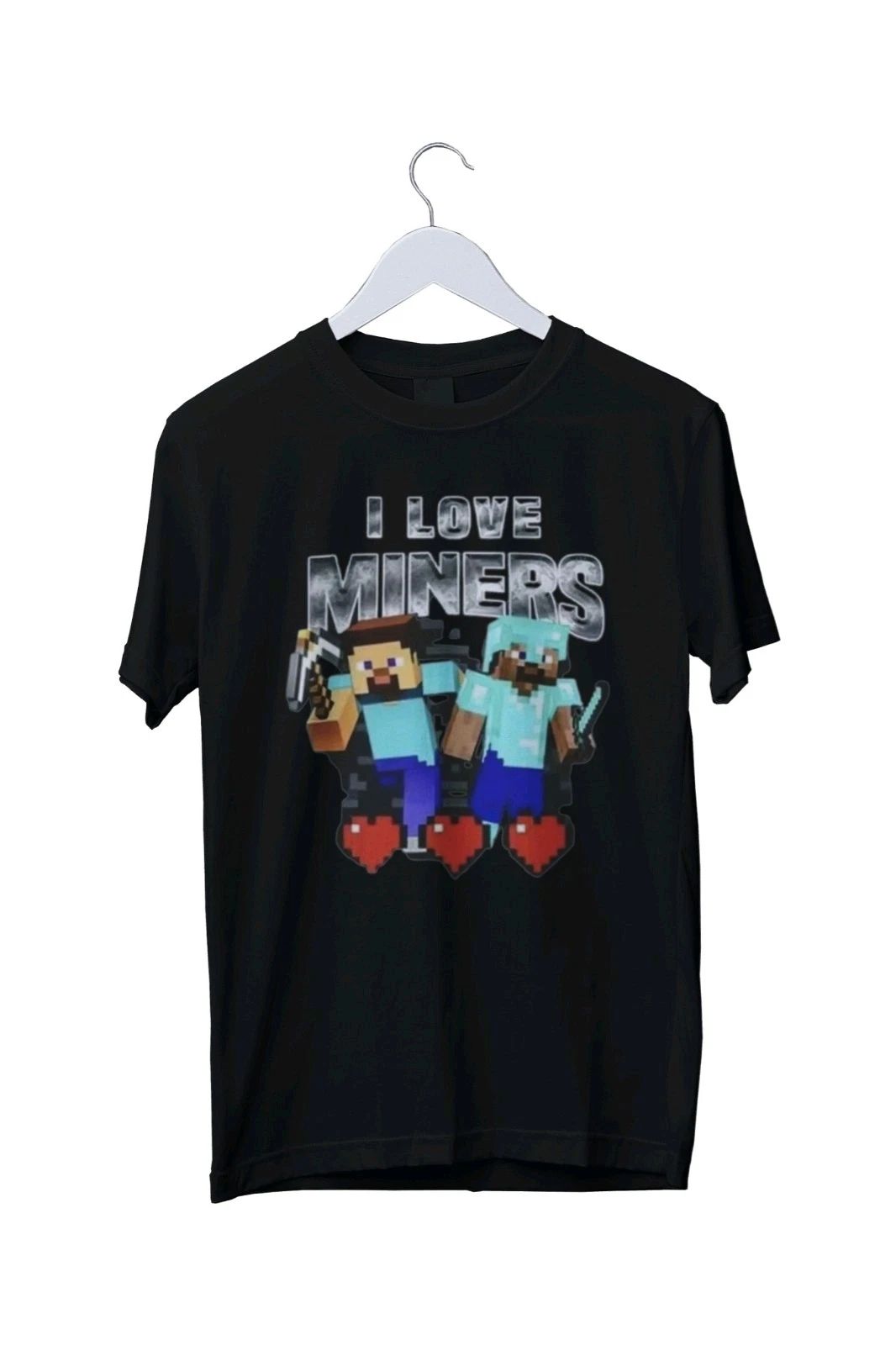 I Love Miners Print T Shirt Graphic Print Mens Unisex T-Shirt S M L XL 2 3 4 XL Unisex T-shirt, Sweatshirt, Hoodie, Long Sleeve Tee - T-Shirt, Sweatshirt, Hoodie