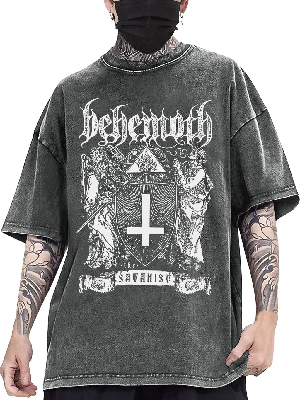Retro Sculpture Print T-shirt, Men's Casual Street Style Stretch Round Neck Tee Unisex T-shirt, Sweatshirt, Hoodie, Long Sleeve Tee - T-Shirt, Sweatshirt, Hoodie