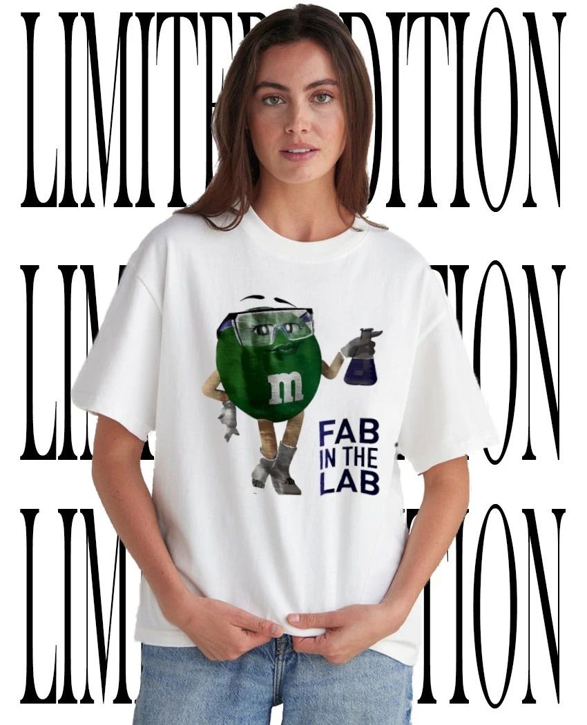 M and Ms Ms Green fab in the lab holding beaker wrench caricature shirt Unisex T-shirt, Sweatshirt, Hoodie, Long Sleeve Tee - T-Shirt, Sweatshirt, Hoodie