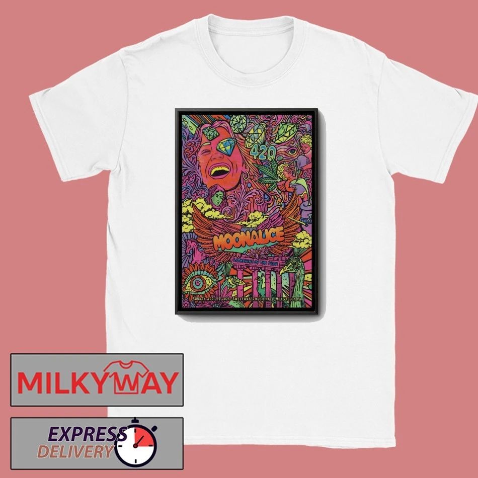 Moonalice 420 Gathering Of the Tribe In Mill Valley CA On Apr 19 2026 Poster shirt Unisex T-shirt, Sweatshirt, Hoodie, Long Sleeve Tee - T-Shirt, Sweatshirt, Hoodie