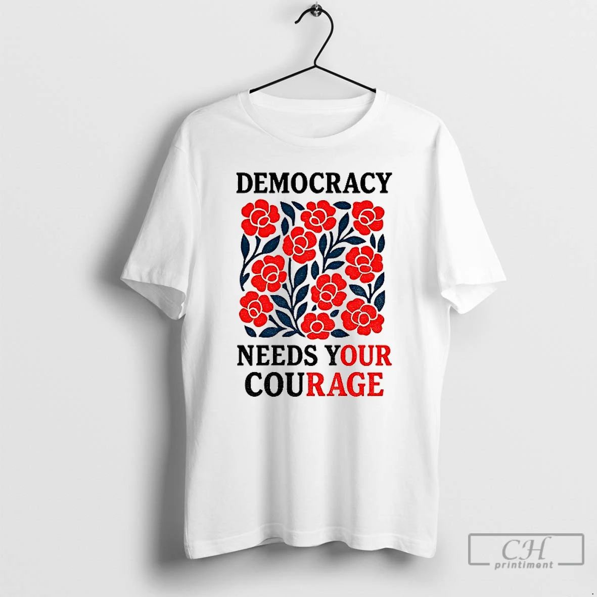 Classic No Kings Protest Democracy Needs Your Courage T Shirts Unisex T-shirt, Sweatshirt, Hoodie, Long Sleeve Tee - T-Shirt, Sweatshirt, Hoodie