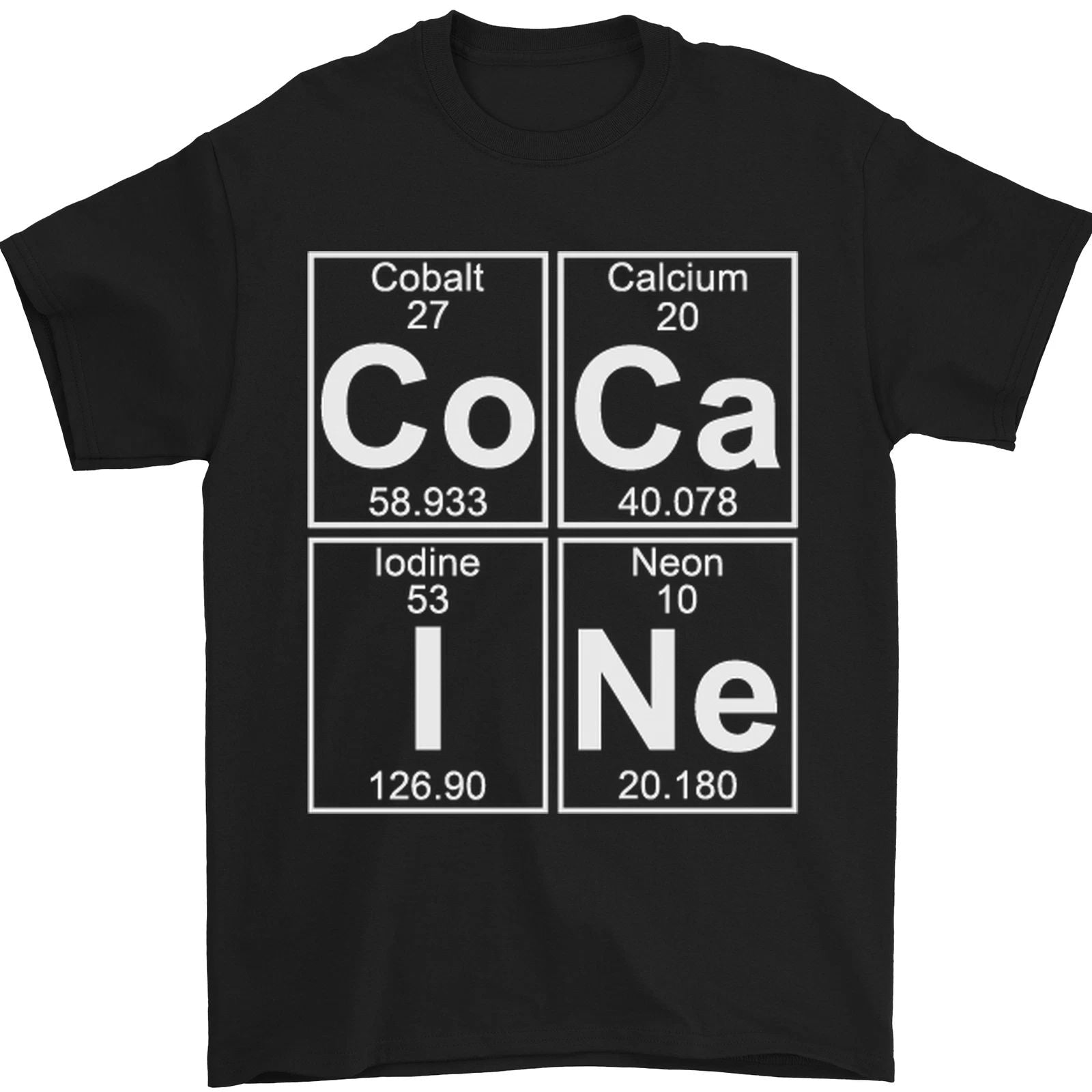 Cocaine Periodic Table Funny Drug Culture Mens T-Shirt 100% Cotton Unisex T-shirt, Sweatshirt, Hoodie, Long Sleeve Tee - T-Shirt, Sweatshirt, Hoodie