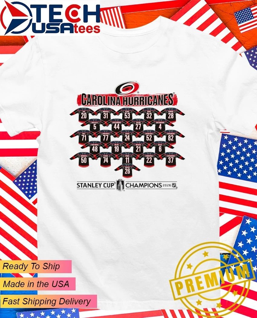 Carolina Hurricanes 2026 Stanley Cup Champions Roster Jersey shirt Unisex T-shirt, Sweatshirt, Hoodie, Long Sleeve Tee - T-Shirt, Sweatshirt, Hoodie
