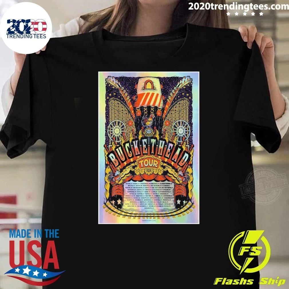 Buckethead June 13, 2026 Emos Austin, Austin, TX Shirt Unisex T-shirt, Sweatshirt, Hoodie, Long Sleeve Tee - T-Shirt, Sweatshirt, Hoodie