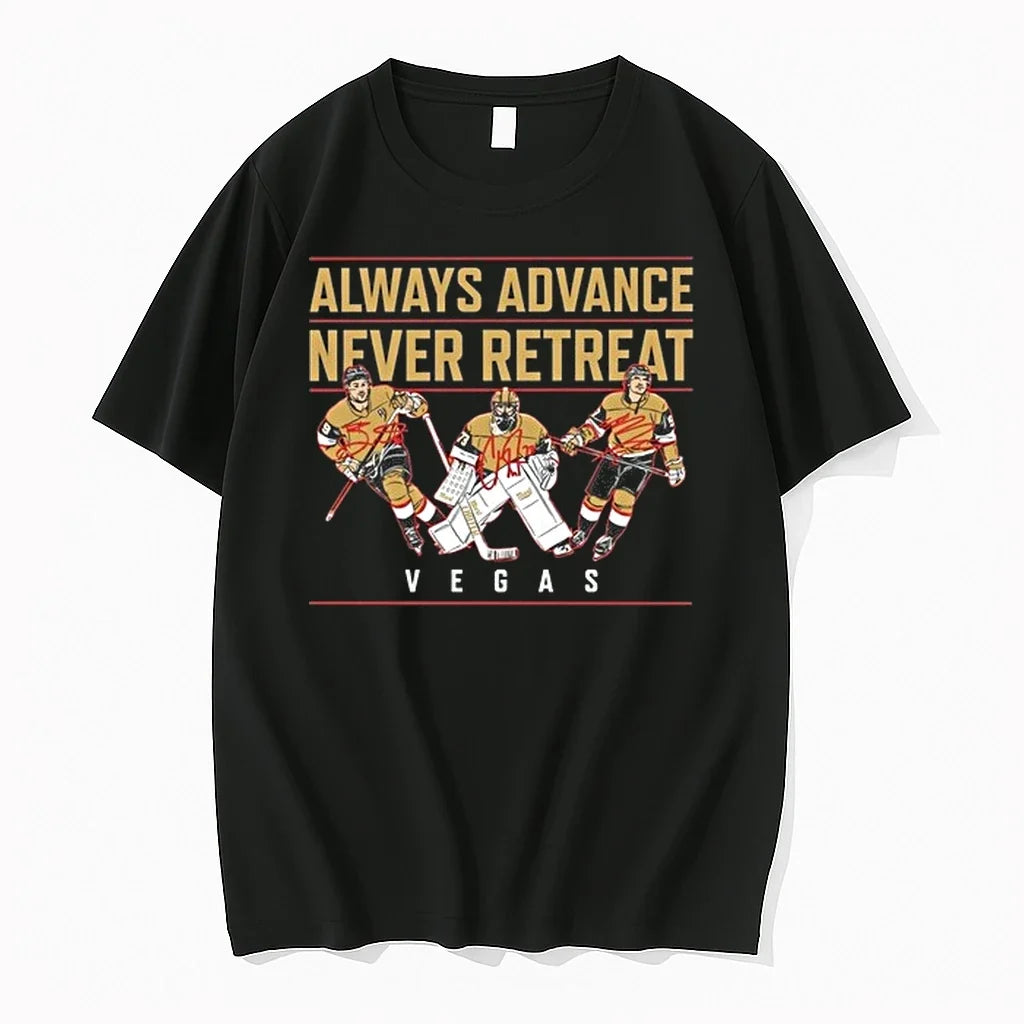 Vegas Golden Knights Always Advance Never Retreat Autographed 0 Tshirts Sweater Unisex T-shirt, Sweatshirt, Hoodie, Long Sleeve Tee - T-Shirt, Sweatshirt, Hoodie