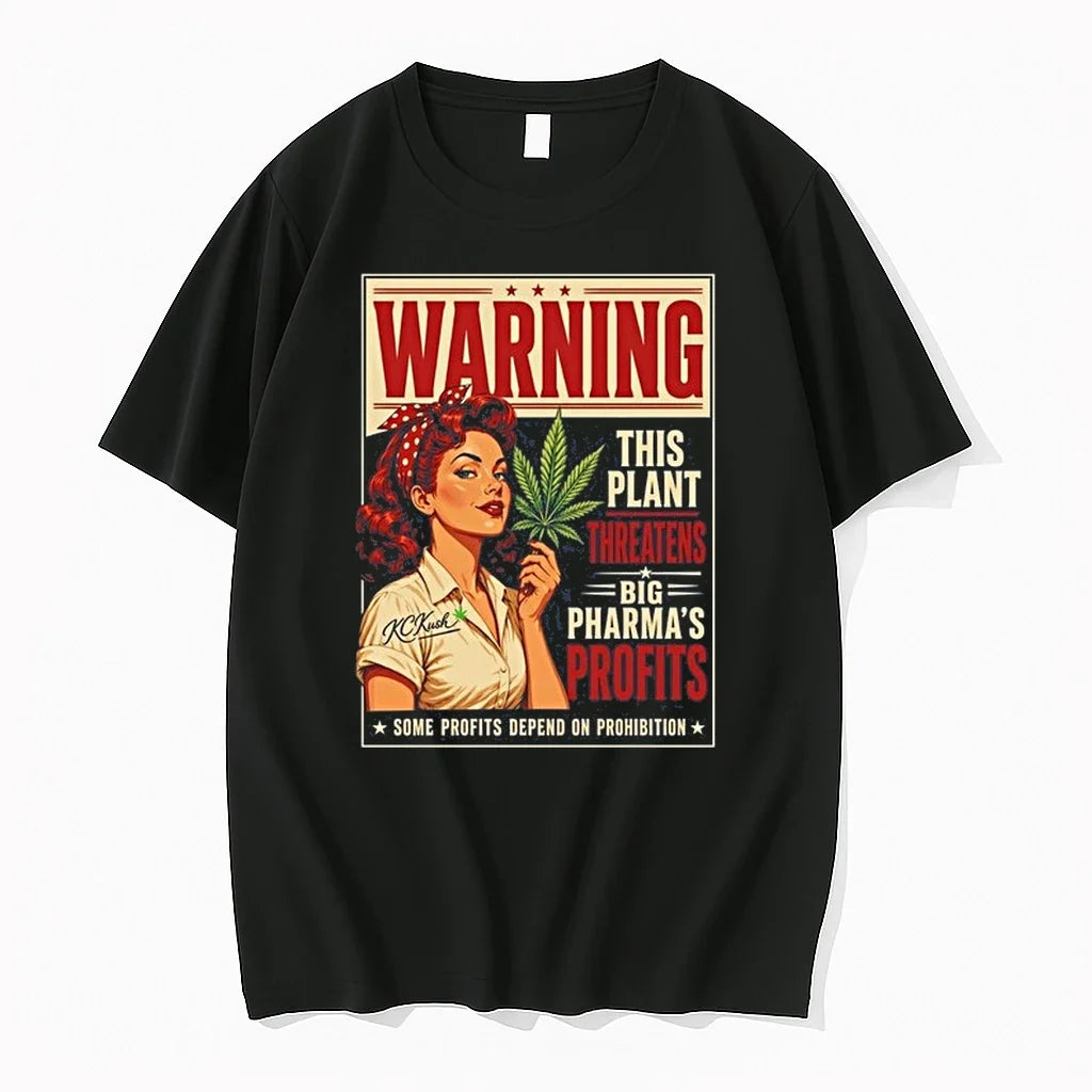 Warning This Plant Threatens Big Pharmas Profits Some Profits Depend On Prohibition 0 Tshirts Sweater - T-Shirt, Sweatshirt, Hoodie